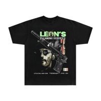 Image 1 of “Leon’s Cleaning Service” Black T-shirt