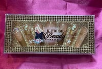 Image 3 of Nails- Long Luxury (Brown Design)