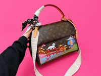 Brown unique flap bag