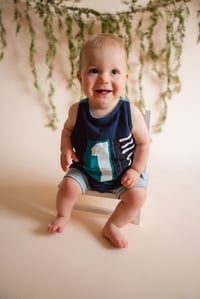 Image 5 of sherbet first bday 18m 24m months baby romper courtneycourtney playsuit shorts layer shortalls 