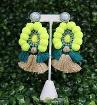 PomPom Tassel Statement Earrings