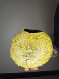 Image 10 of Yellow Crackle Vase #2