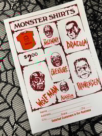 Image 1 of Monster Shirts - A4 Screen Print