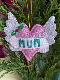 Image 2 of Personalised Angel Heart Christmas Decoration