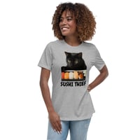 Image 13 of Women's Relaxed T-Shirt, Sushi Thief T-Shirt | Funny Cat Sushi Lover Graphic Tee