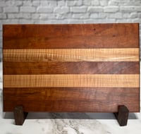 Image 1 of Handmade Curly Cherry & Curly Maple Cutting Board