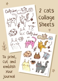 Cat love collage sheets