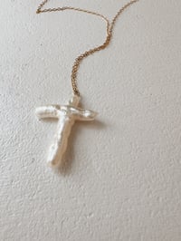 Image 2 of Pearl Cross Necklace