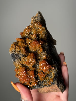 XL SHIMMERY HALLOWEEN ORANGE VANADINITE SPECIMENS FROM MOROCCO B