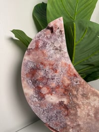 Image 2 of XL PINK AMETHYST MOON ON CUSTOM ROSE GOLD STAND -BRAZIL-