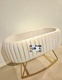 Rocking Legs Beautiful Panelled Upholstery Baby Bassinet Crib Cot  