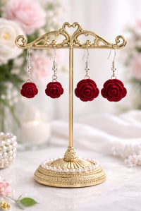 Image 1 of Bridgerton Era Scarlet Bloom Earrings 