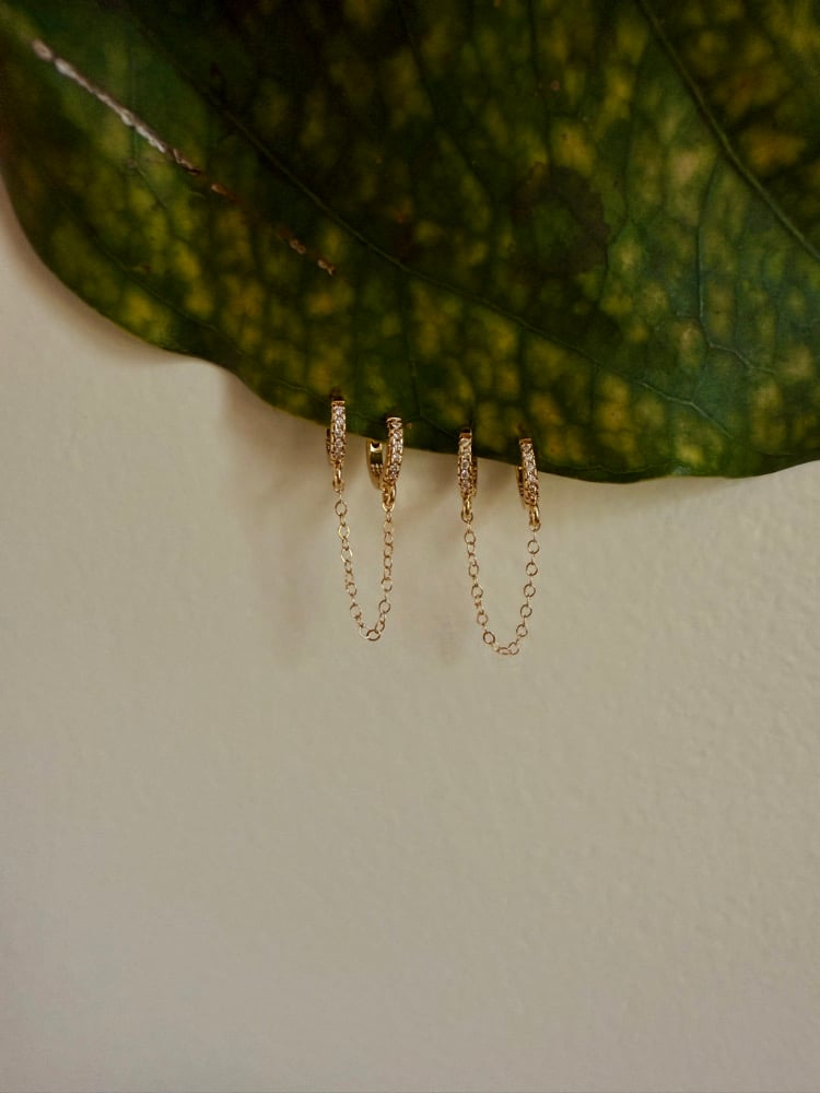 Image of Double pavé hoops