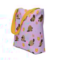 Image 2 of Pecan the Platypus Tote Bag (Purple)