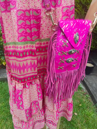 Image 6 of Havana Halter Dress- classic statement holiday piece- one size - PINK