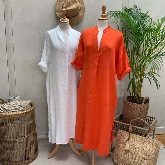 Image of Robe En Lin Cybèle Orange