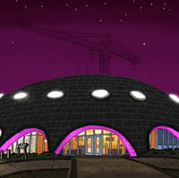 Image 2 of The Martian Embassy at night Limited Edition Digital Print