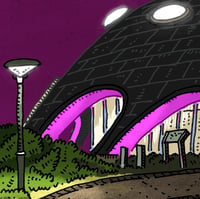 Image 3 of The Martian Embassy at night Limited Edition Digital Print