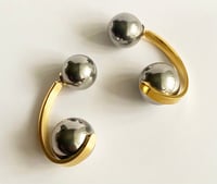 Image 2 of Naomi Gold & Silver Ball Earrings