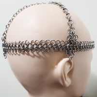 Image 2 of IRENE European Chainmail Headpiece with Glass Bead