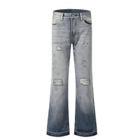 Image 1 of Custom Streetwear Stock Baggy Designer Manufacturer Ripped Quality Fashion Jeans