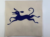 Image 1 of Whippet Cushion Cover - Blue running whippet