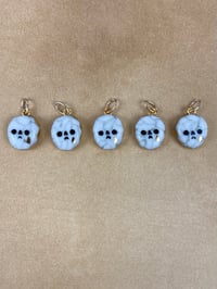 Image 2 of Tiny Sad Cracked Skulls - Gold Lustre