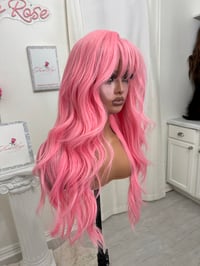 Image 12 of Flamingo pink bangs (ready to ship) 