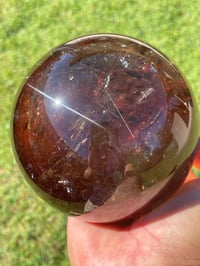Image 7 of Large Smoky Quartz With Golden Rutile Sphere #1770
