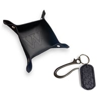 Leather Keychain & Tray Set