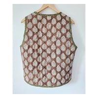 Image 4 of Indian Linen Quilted Vest Brown