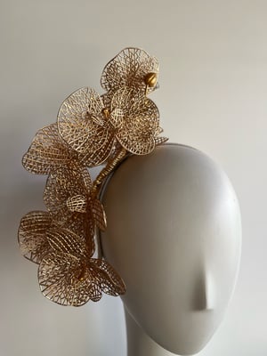 Image of Gold orchid headpiece 