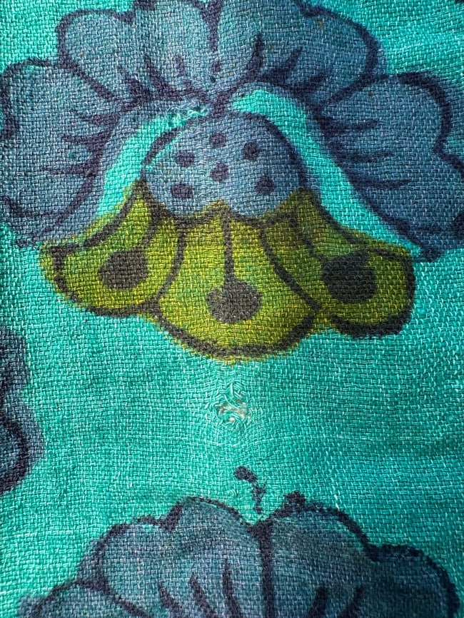 late 1960s rare India tapestry block print gauze maxi wrap dress