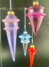 Set of 4 multi color ornaments 
