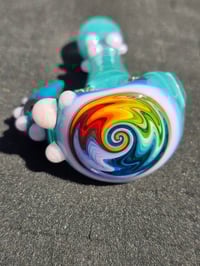 Image 2 of Aqua X Pink Wig Wag Pipe With Horn 