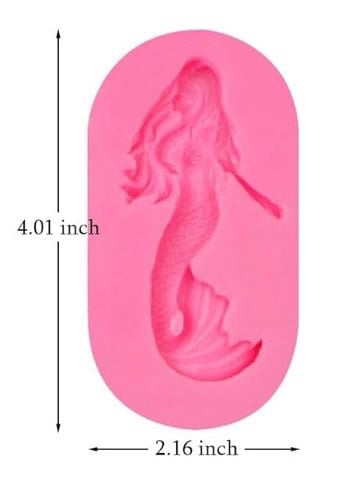 Image of Red heart w/wings, mermaid, rise flower