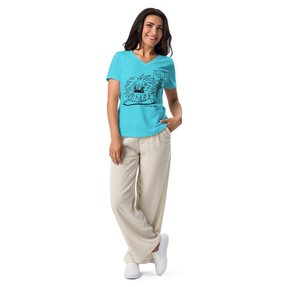 Fuzzy Luv - Women’s relaxed v-neck t-shirt 