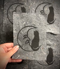 Fall print - cat and moon