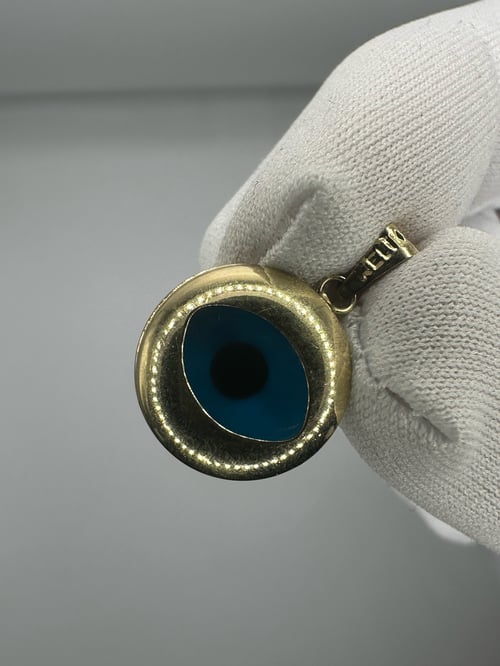 Image of 14K Yellow Gold Evil Eye Charm Pendant