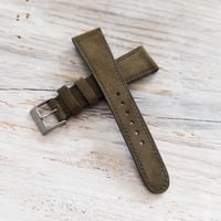 Image 3 of Hunter Green Suede Strap - Full Stitching