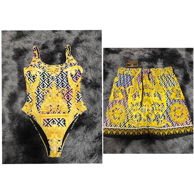 Gold Versace Couple Set