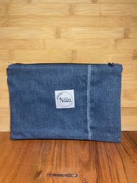 Image 1 of Pochette jeans et tissus anthracite 