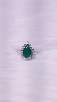 Image 2 of ADR4505_ Green Stone American Diamond Adjustable Ring