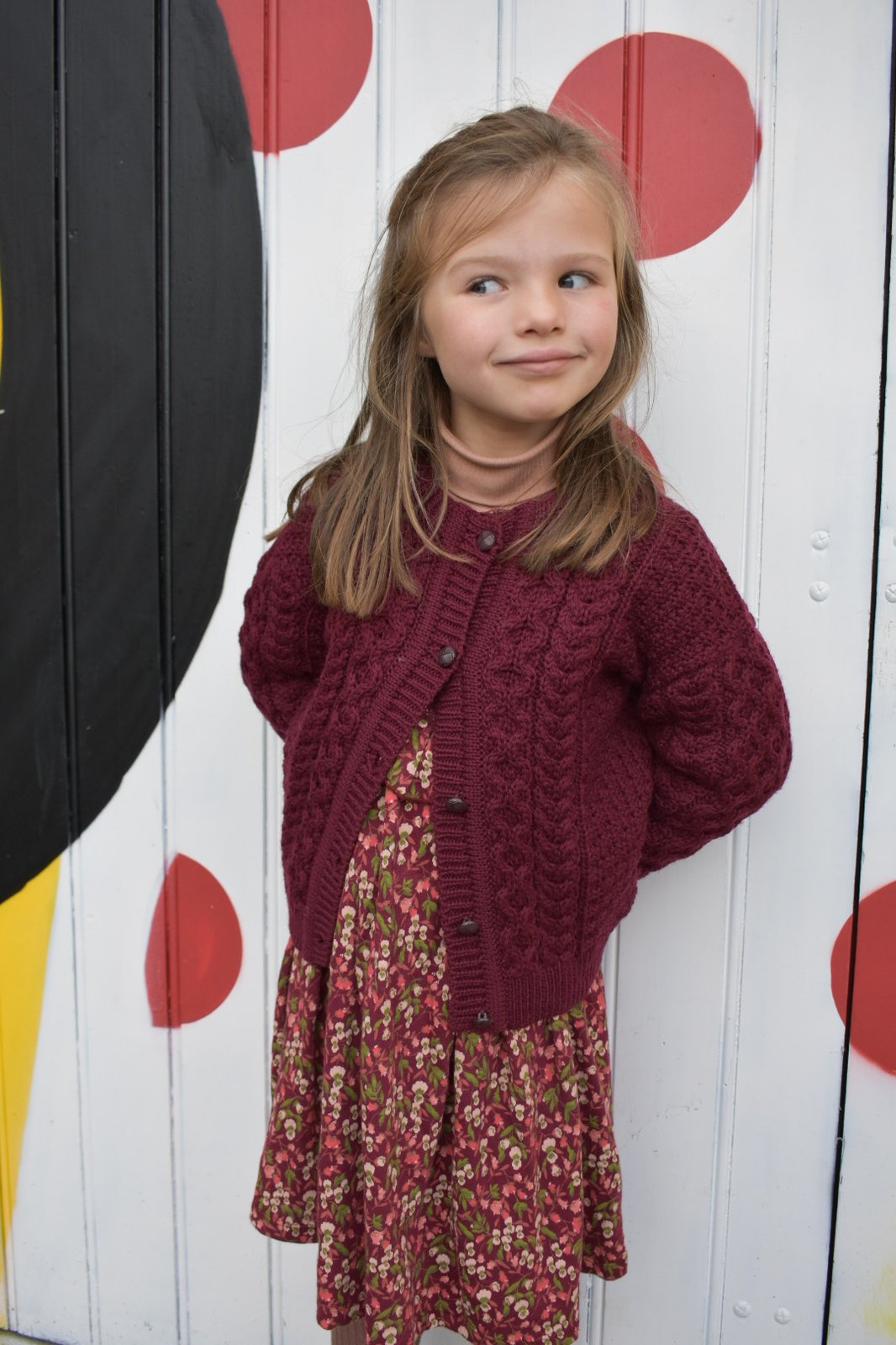 Children's 2024 burgundy cardigan