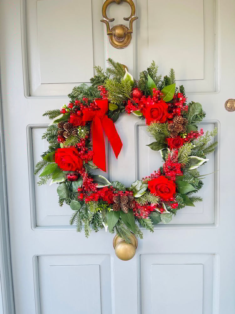 Image of 50cm Poinsettia with side bow 