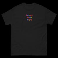 Image 3 of PROTECT TRANS YOUTH  - Embroidery Tee (rainbow)