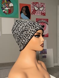 Image 1 of Black & Silver Mix Fitted Beanie