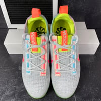 Image 2 of NIKE AIR VAPORMAX 2021 FLYKNIT NEON WOMENS RUNNING SHOES SIZE 5.5 GRAY NEW