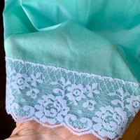 Image 9 of Mint Green Floral Lace Nightgown Large