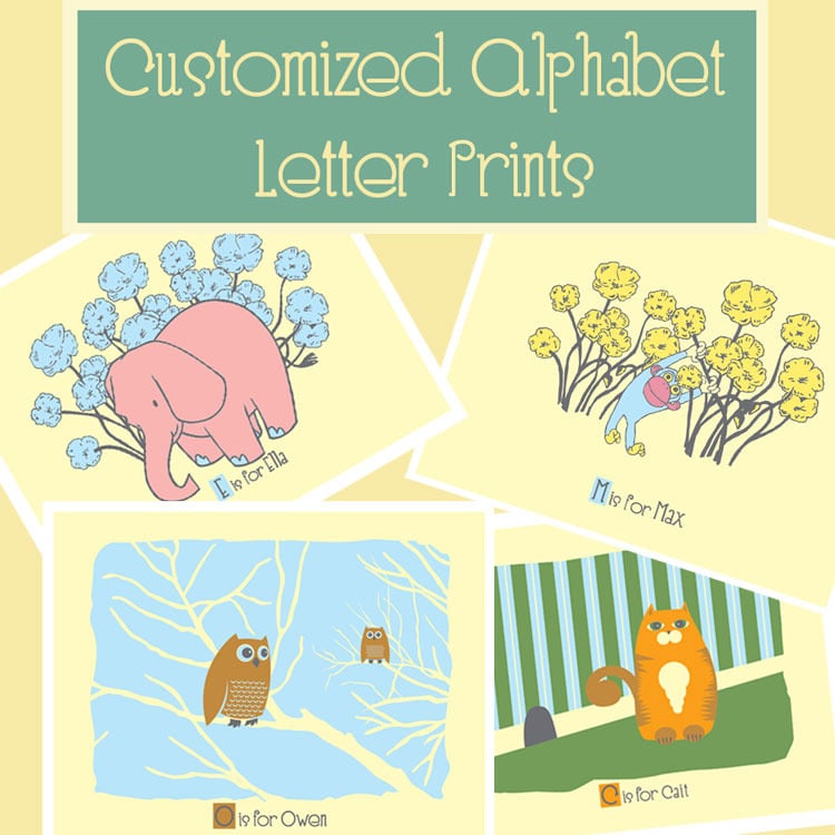 Image of Customized Name Alphabet Letter Prints